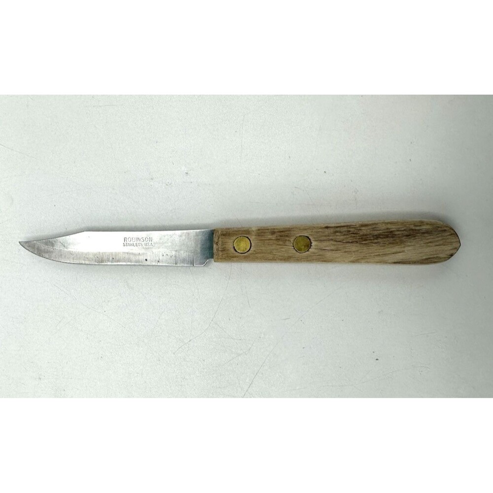 Vintage Robinson Paring Knife Wooden Handle Stainless Steel USA